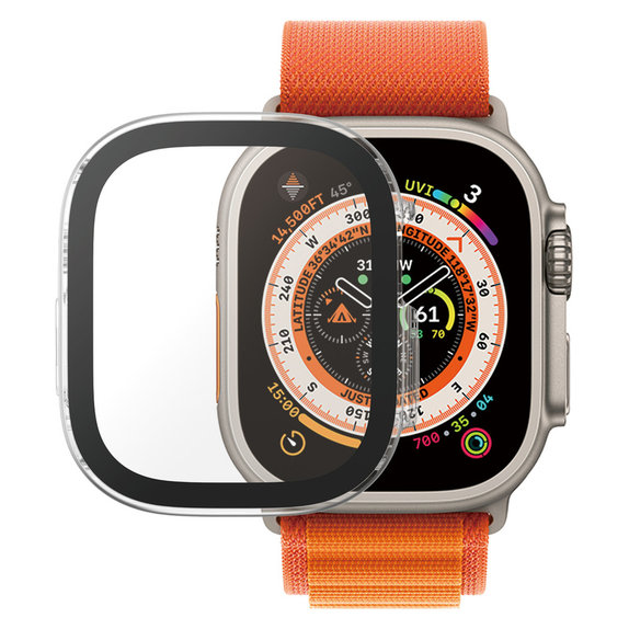 Закалено стъкло Full Body D3O за Apple Watch Ultra/Ultra 2, Прозрачно, PanzerGlass