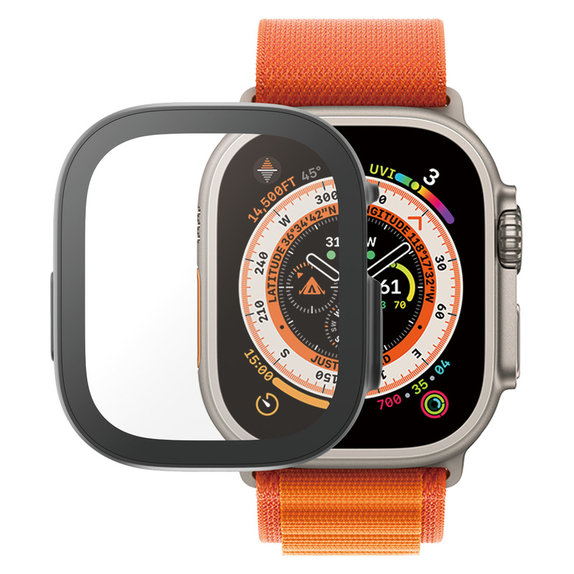 Закалено стъкло Full Body D3O за Apple Watch Ultra/Ultra 2, Черно, PanzerGlass