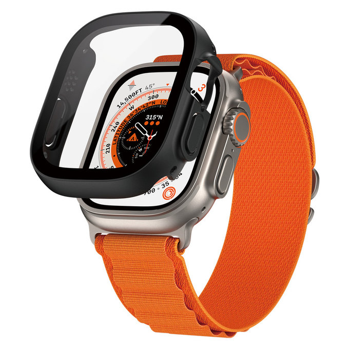 Закалено стъкло Full Body D3O за Apple Watch Ultra/Ultra 2, Черно, PanzerGlass