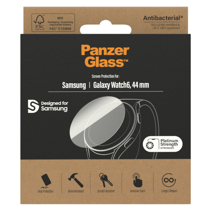 Закалено стъкло Flat Glass AB за Samsung Galaxy Watch6 44 mm, Прозрачно, PanzerGlass