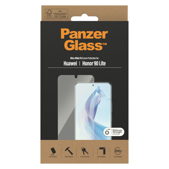 Закалено стъкло UWF за Honor 90 Lite, Прозрачно, PanzerGlass