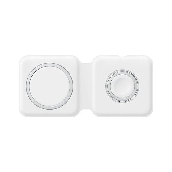Зарядно MagSafe Duo за iPhone и Apple Watch, Бял, White, FixPremium