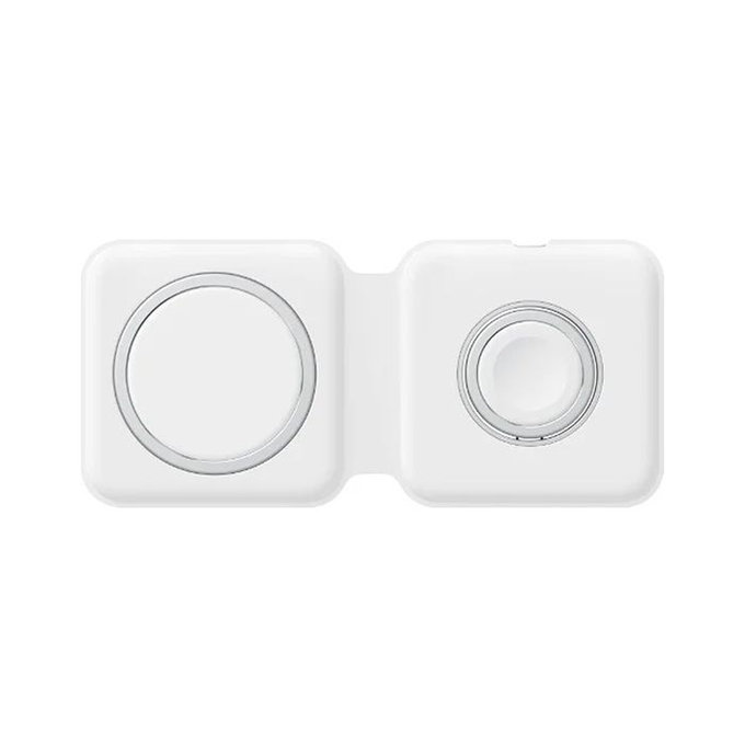 Зарядно MagSafe Duo за iPhone и Apple Watch, Бял, White, FixPremium