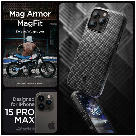 Калъф Mag Armor с MagSafe за iPhone 15 Pro Max, Matte Black