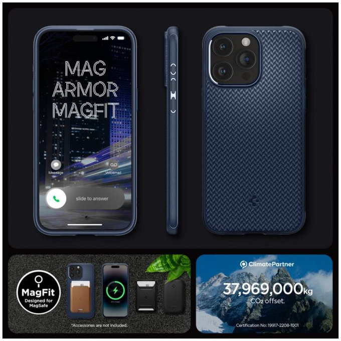 Калъф Mag Armor с MagSafe за iPhone 15 Pro Max, тъмно син, Navy Blue