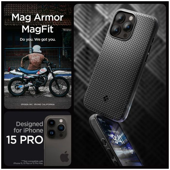 Калъф Mag Armor с MagSafe за iPhone 15 Pro, Matte Black