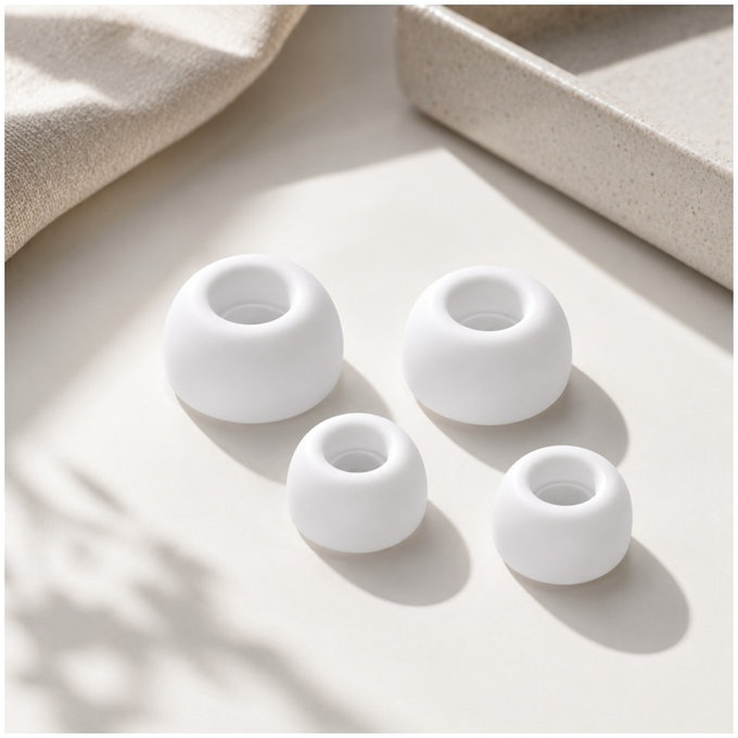 Накрайници за AirPods Pro - комплект 2 бр. (L, S), Бял, White, FixPremium