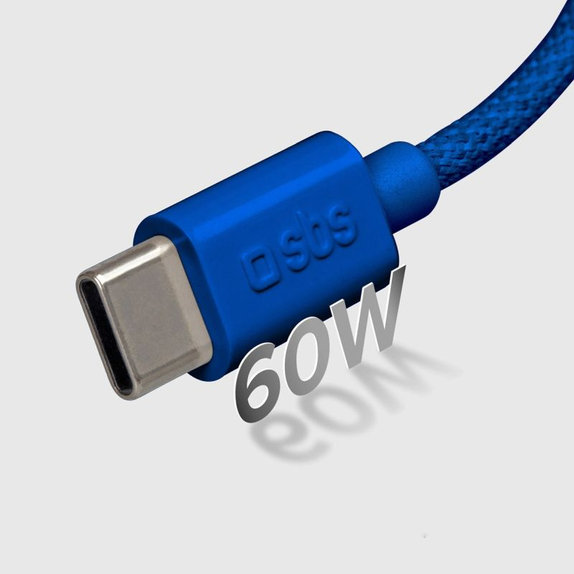 USB-C / USB-C кабел, 60W, PD, 1.5m, Син, SBS