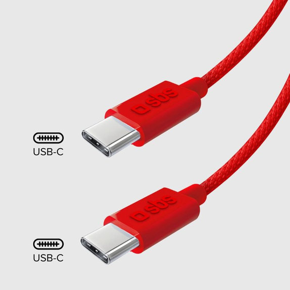 USB-C / USB-C кабел, 60W, PD, 1.5m, Червен, SBS