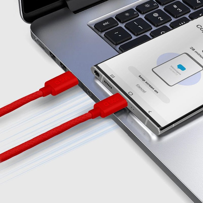 USB-C / USB-C кабел, 60W, PD, 1.5m, Червен, SBS