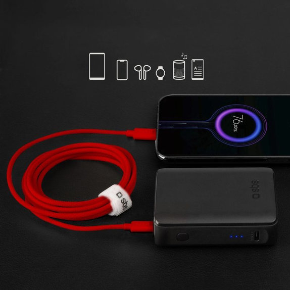 USB-C / USB-C кабел, 60W, PD, 1.5m, Червен, SBS