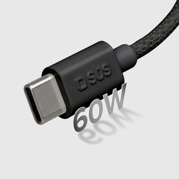 USB-C / USB-C кабел, 60W, PD, 1.5m, Черен, SBS