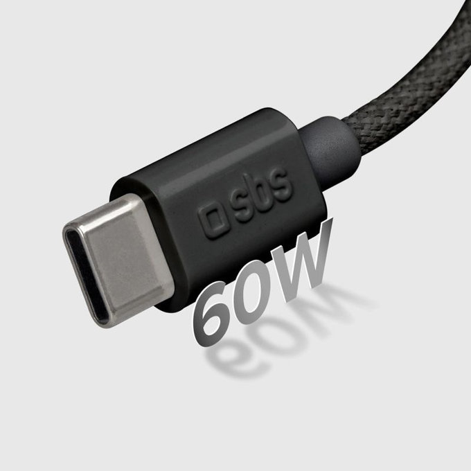 USB-C / USB-C кабел, 60W, PD, 1.5m, Черен, SBS