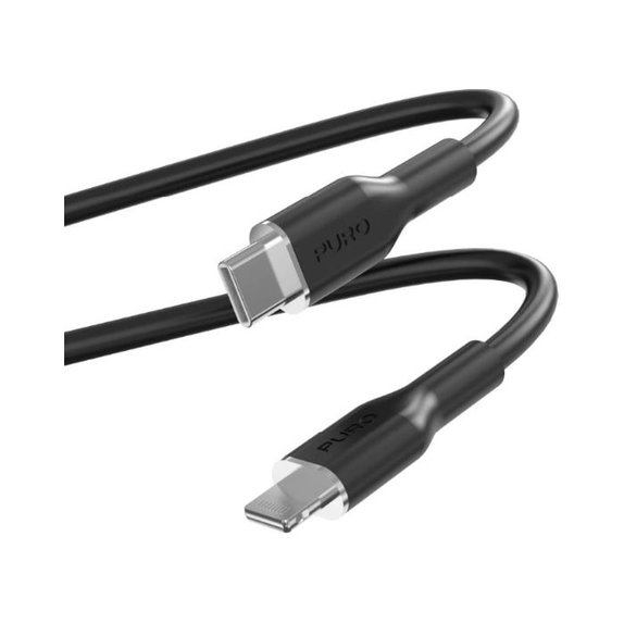 USB-C / MFI Lightning кабел, 1.5m, Черно, Black, PURO