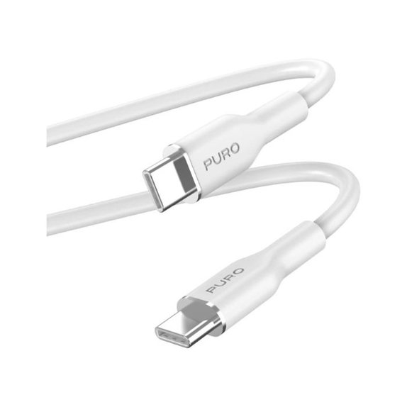 USB-C / USB-C кабел 60W, 1.5m, Бял, White, PURO