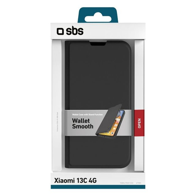 Калъф Book Wallet Lite за Xiaomi Червено, Redmi 13C, Черно, Black