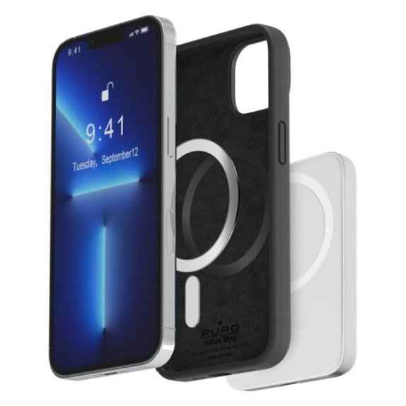 Калъф ICON MAG с MagSafe за iPhone 14 / 13, Черно, Black