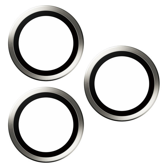 Протектор за обектива на камерата Hoops за iPhone 15 Pro/15 Pro Max, White Metal, PanzerGlass