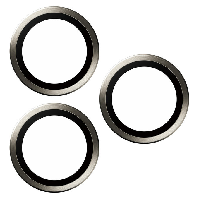Протектор за обектива на камерата Hoops за iPhone 15 Pro/15 Pro Max, Natural Metal, PanzerGlass