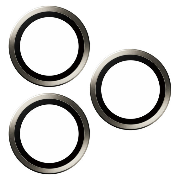 Протектор за обектива на камерата Hoops за iPhone 15 Pro/15 Pro Max, Natural Titanium, PanzerGlass