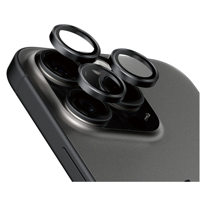 Протектор за обектива на камерата Hoops за iPhone 15 Pro/15 Pro Max, Black Titanium, PanzerGlass