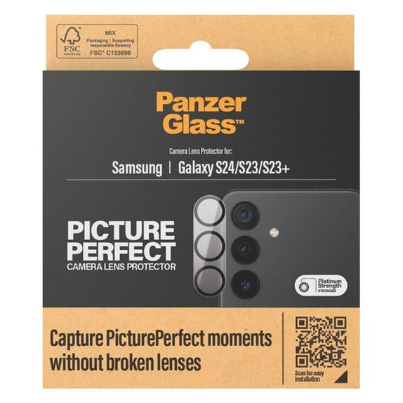 Протектор за обектив на задна камера PicturePerfect за Samsung S23, S23+ и S24, Черно, Black, PanzerGlass