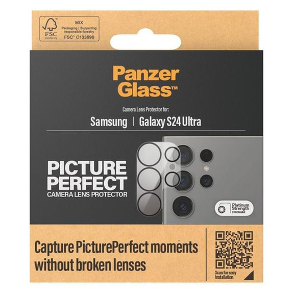 Протектор за обектив на задна камера PicturePerfect за Samsung S24 Ultra, Черно, Black, PanzerGlass