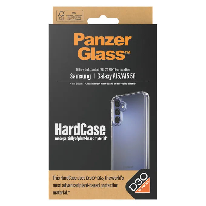 Калъф HardCase D3O за Samsung Galaxy A15/A15 5G, Прозрачно, PanzerGlass