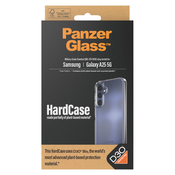 Калъф HardCase D3O за Samsung Galaxy A25 5G, Прозрачно, PanzerGlass