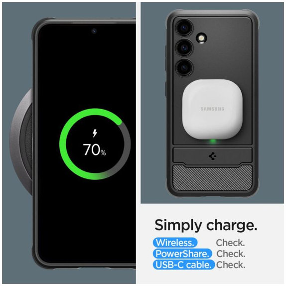 Калъф Rugged Armor за Samsung S24, Matte Black