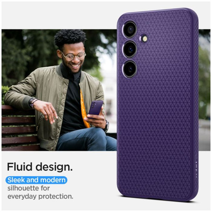 Калъф Liquid Air за Samsung S24, тъмно лилав, Deep Лилаво, Purple