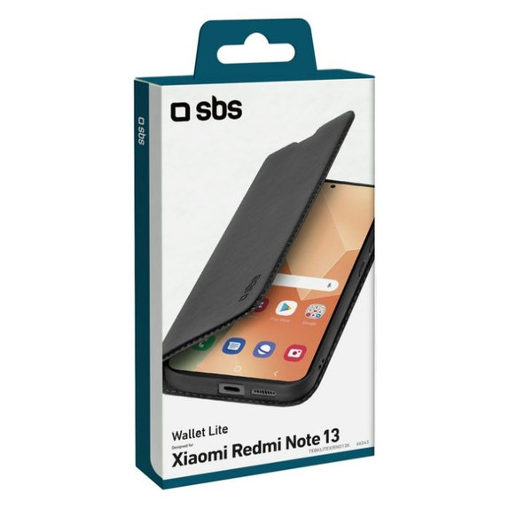 Калъф Book Wallet Lite за Xiaomi Червено, Redmi Note 13, Черно, Black