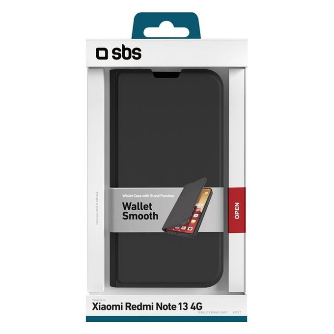 Калъф Book Wallet Lite за Xiaomi Червено, Redmi Note 13 4G, Черно, Black
