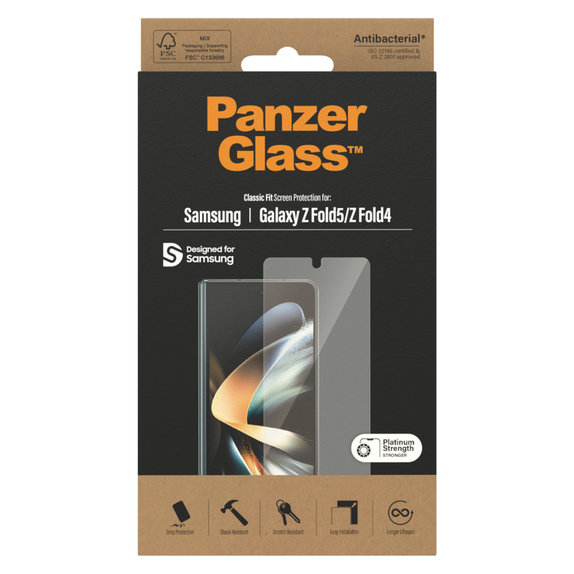 Закалено стъкло AB за Samsung Galaxy Z Fold5/Z Fold4, Прозрачно, PanzerGlass