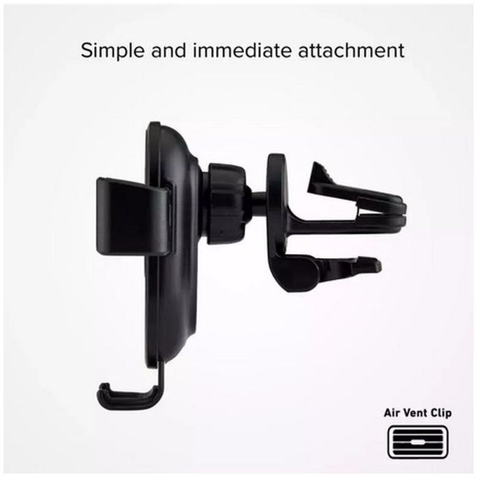 Гравитационен държач за кола с безжично зареждане, 10W, Черно, Black, SBS