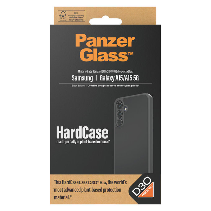 Калъф HardCase D3O за Samsung Galaxy A15/A15 5G, Черно, PanzerGlass