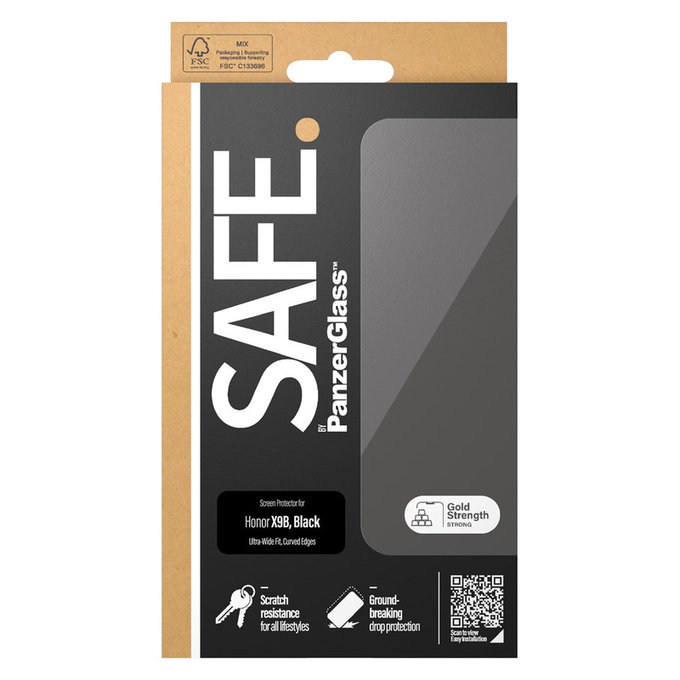 Закалено стъкло UWF за Honor Magic6 Lite, Черно, SAFE by PanzerGlass