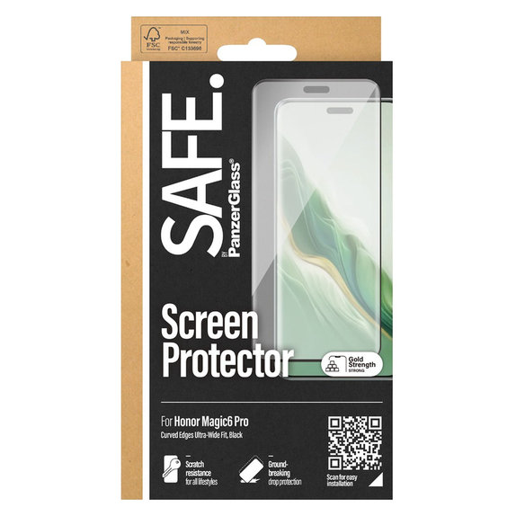 Закалено стъкло UWF за Honor Magic6 Pro, Черно, SAFE by PanzerGlass