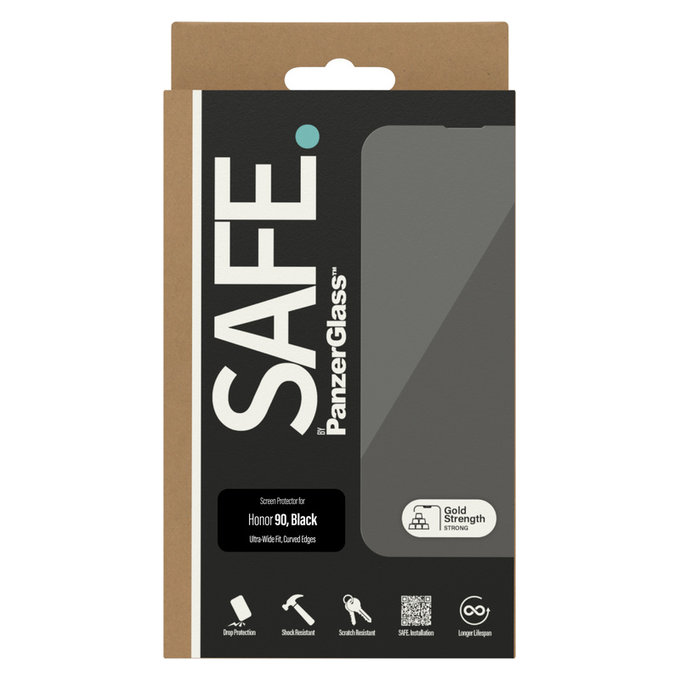 Закалено стъкло UWF за Honor 90, Черно, SAFE by PanzerGlass