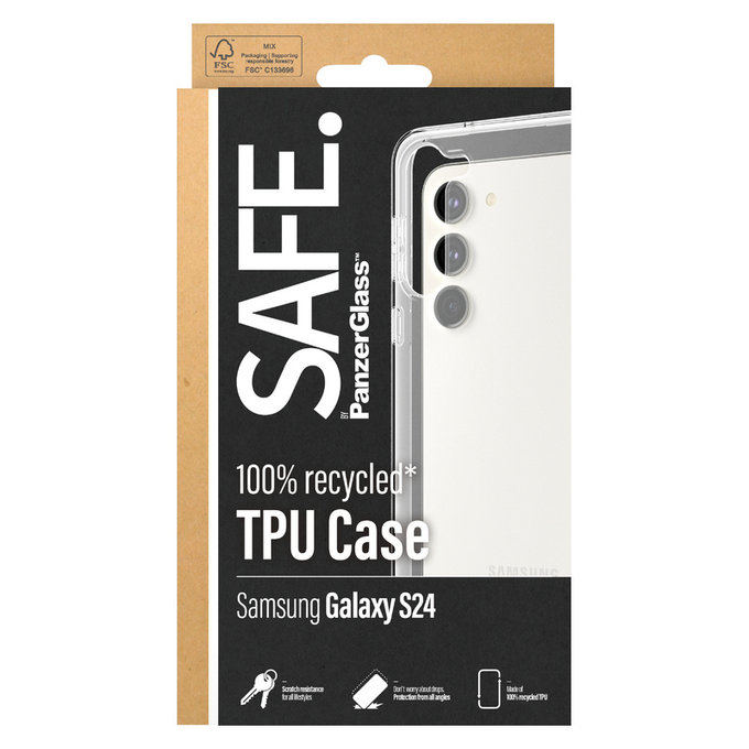 Калъф TPU за Samsung Galaxy S24, Прозрачно, SAFE by PanzerGlass
