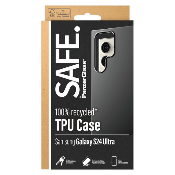 Калъф TPU за Samsung Galaxy S24 Ultra, Черно, SAFE by PanzerGlass