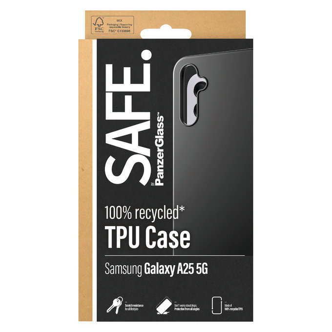 Калъф TPU за Samsung Galaxy A25 5G, Черно, SAFE by PanzerGlass