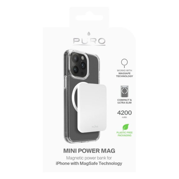 MagSafe външна батерия, 4200 mAh, 5W, USB-C, Бял, White