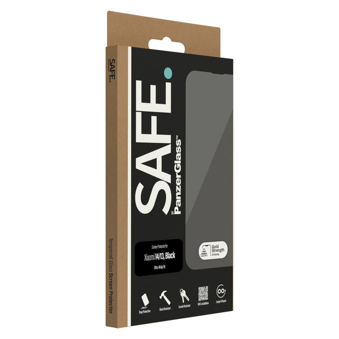 Закалено стъкло UWF за Xiaomi 14/13, Черно, SAFE by PanzerGlass