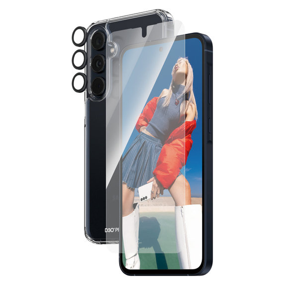 Bundle Hoops + Закалено стъкло UWF + Hard Case D3O за Samsung Galaxy A55 5G, PanzerGlass
