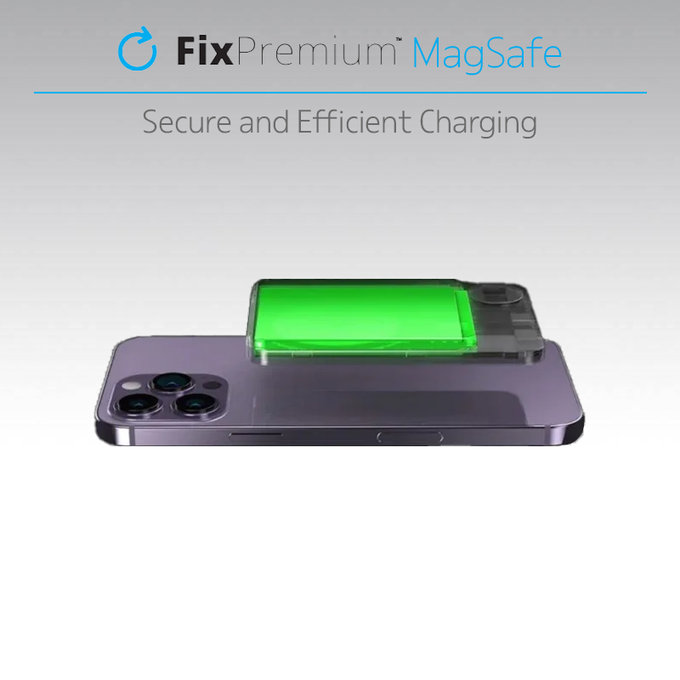 MagSafe външна батерия с LCD 5000 mAh, Черно, Black, FixPremium