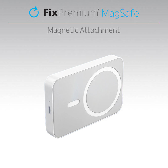 MagSafe външна батерия със стойка 5000 mAh, Бял, White, FixPremium
