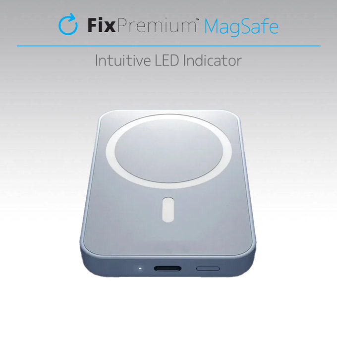 MagSafe външна батерия 5000 mAh, Синьо, Blue, FixPremium