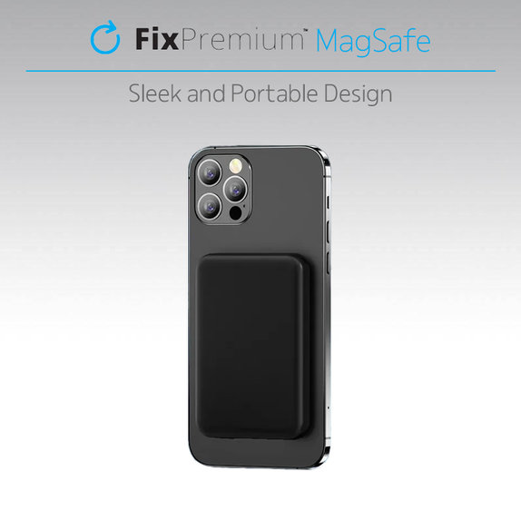 MagSafe външна батерия 10 000 mAh, Черно, Black, FixPremium