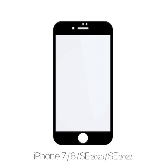 Закалено стъкло FullCover за iPhone 7, 8, SE 2020 и SE 2022 (10 Pack), FixPremium